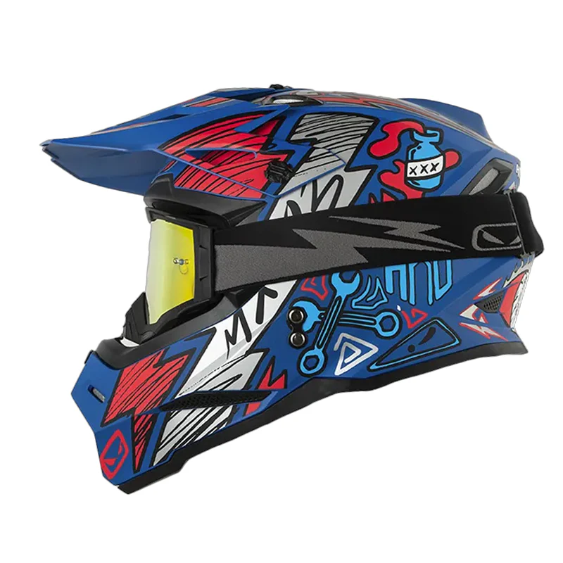 CASCO HRO MX03 RACING TEAM AZUL ROJO