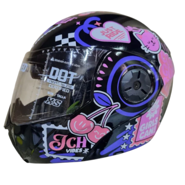 CASCO ICH 3110S SPARKZ NEGRO ROSADO MATE