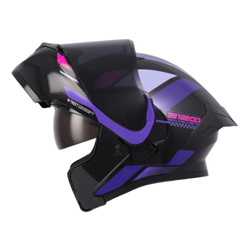 CASCO ICH 3120 ORDANOX NEGRO MORADO MATE