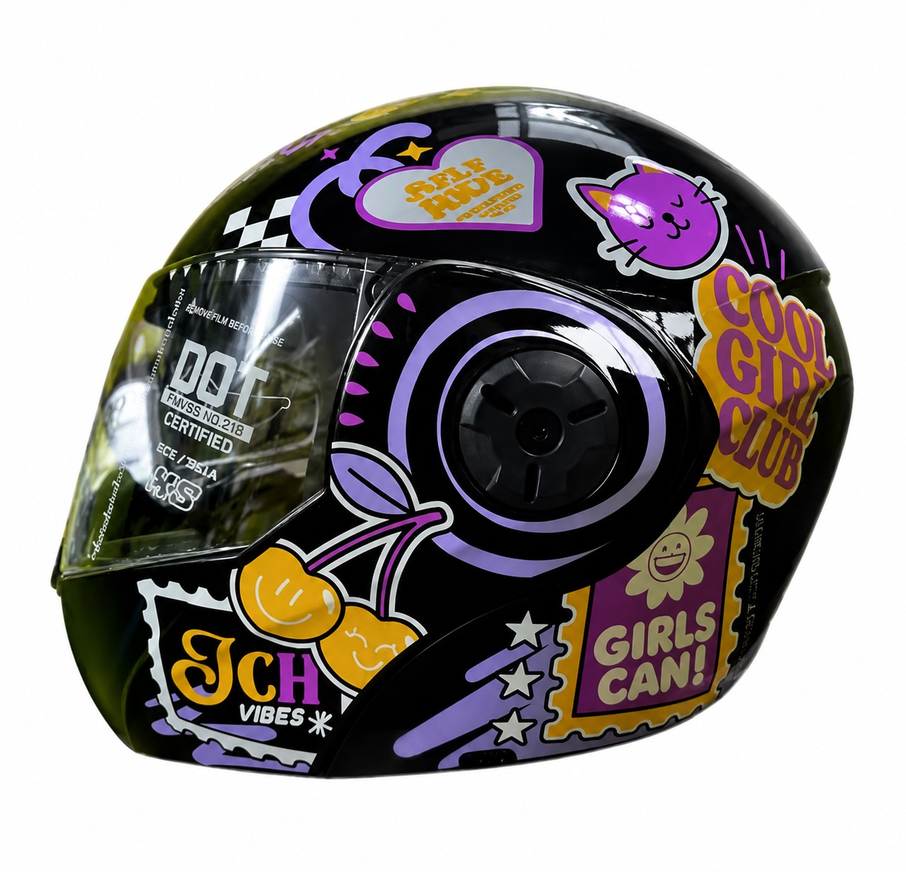 CASCO ICH 3110S SPARKZ NEGRO MORADO BRILLANTE