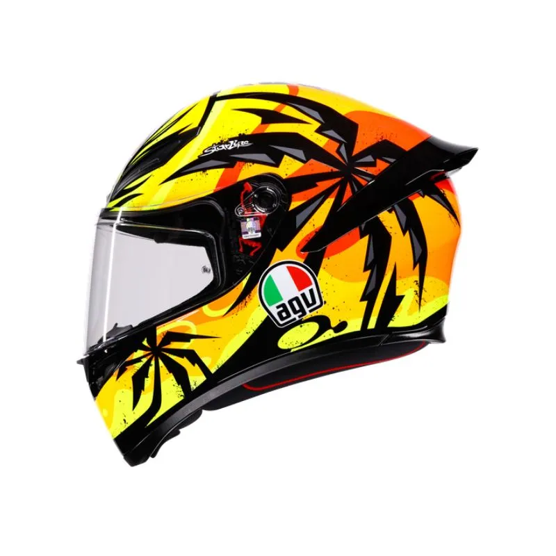 CASCO AGV K-1S TROPICRUSH NEGRO NARANJA BRILLANTE