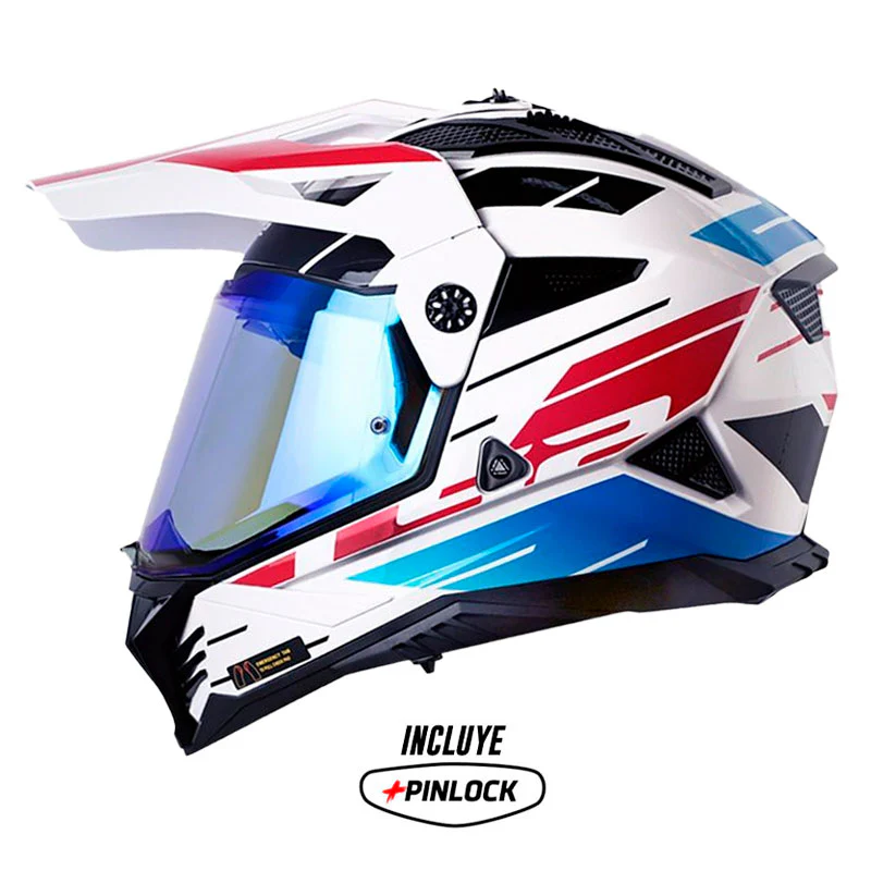 CASCO LS2 MX702 NAMIB BLANCO ROJO BRILLANTE