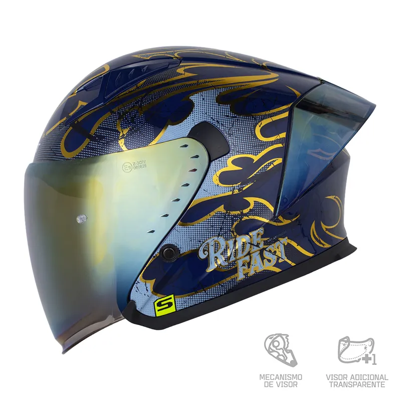 CASCO SHAFT 226 GT ANCIENT AZUL OSCURO GRIS
