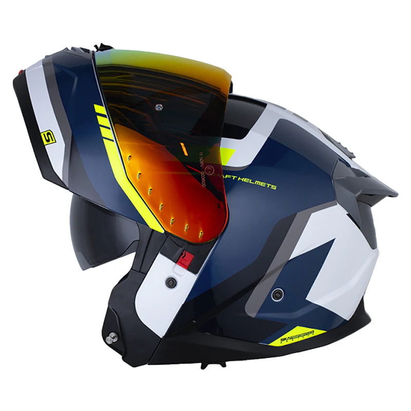 CASCO SHAFT 3540DV LEXX BLANCO AZUL OSCURO BRILLANTE