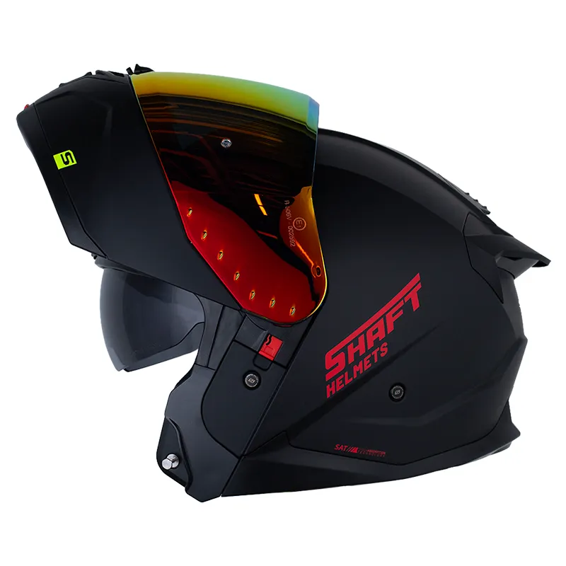 CASCO SHAFT 3540DV SOLID NEGRO ROJO MATE