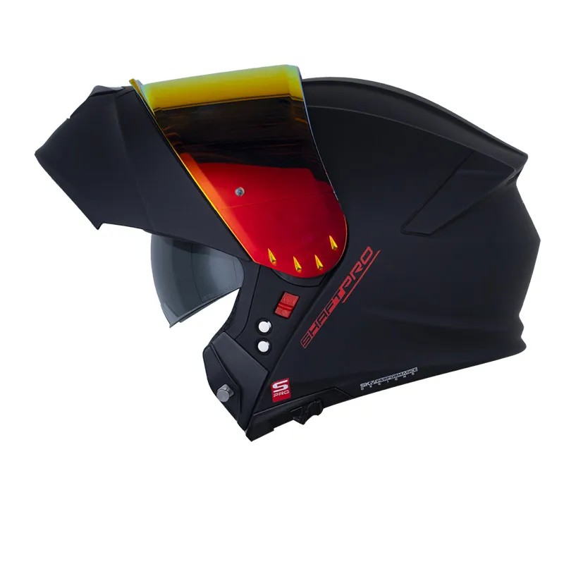 CASCO SHAFT PRO 4000DV SOLID NEGRO ROJO MATE