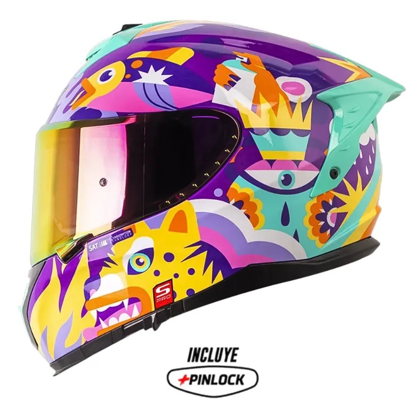 CASCO SHAFT PRO 610DV MAGIC WORL MORADO NARANJA BRILLANTE