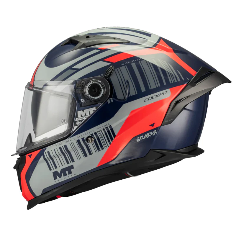 CASCO MT BRAKER SV COCKPIT C5 GRIS NARANJA AZUL BRILLANTE