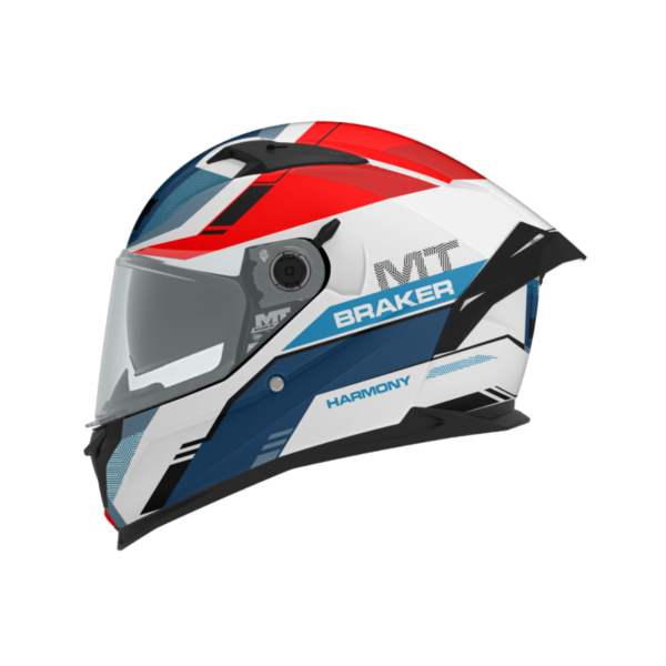 CASCO MT BRAKER SV HARMONY A5 BLANCO ROJO AZUL BRILLANTE