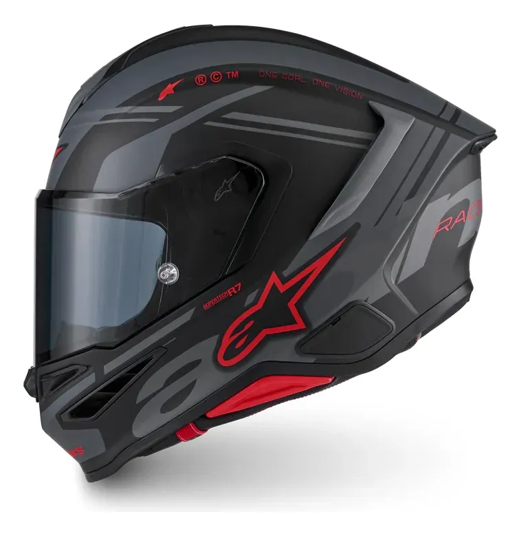 CASCO ALPINESTAR S-R7 A-CORE NEGRO GRIS ROJO MATE
