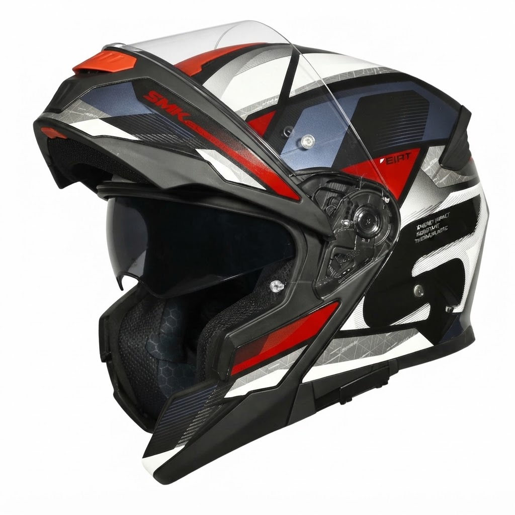 CASCO SMK GULLWING CHA AZUL ROJO BLANCO