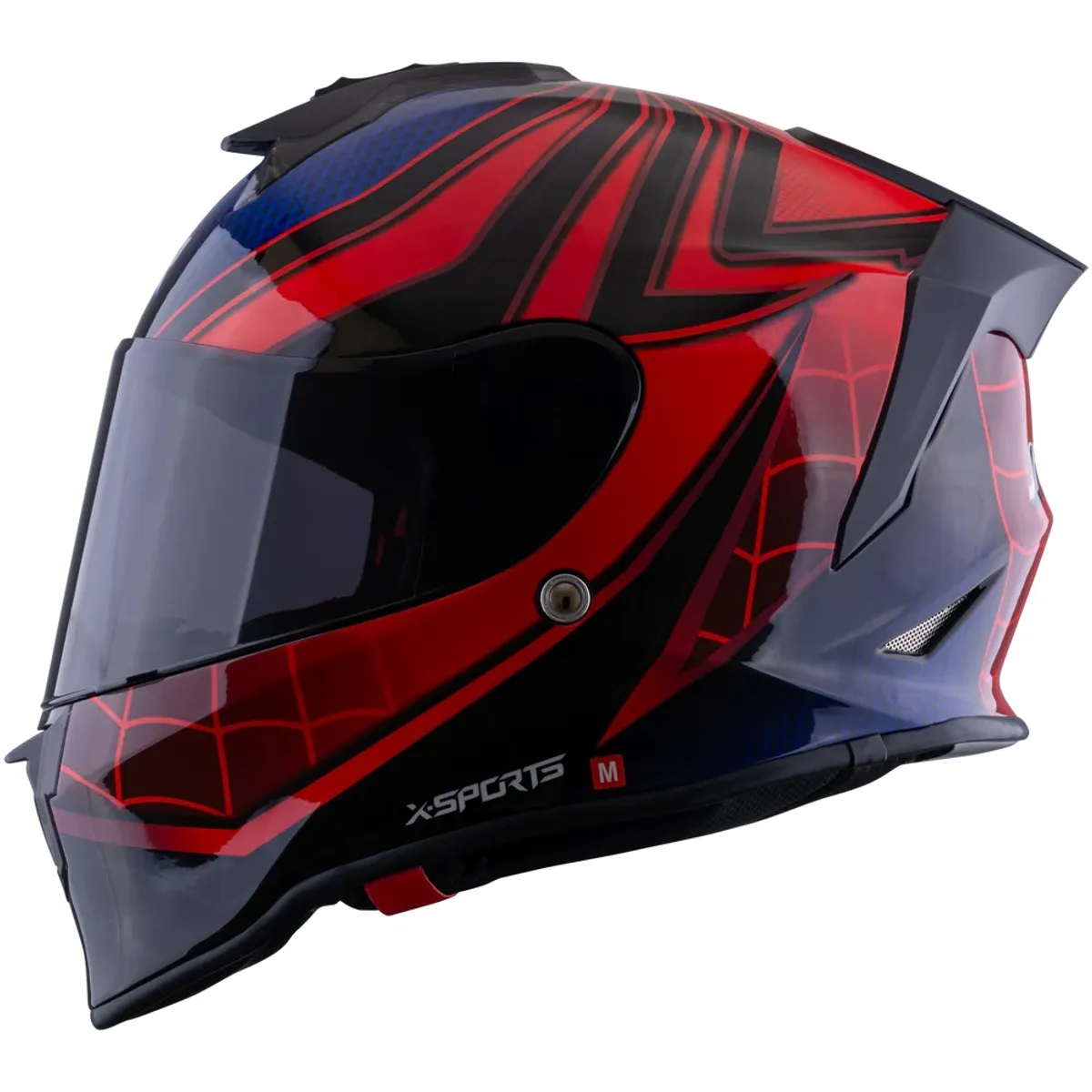 CASCO X-SPORTS V151 SPIDERMAN 2 ROJO AZUL BRILLANTE