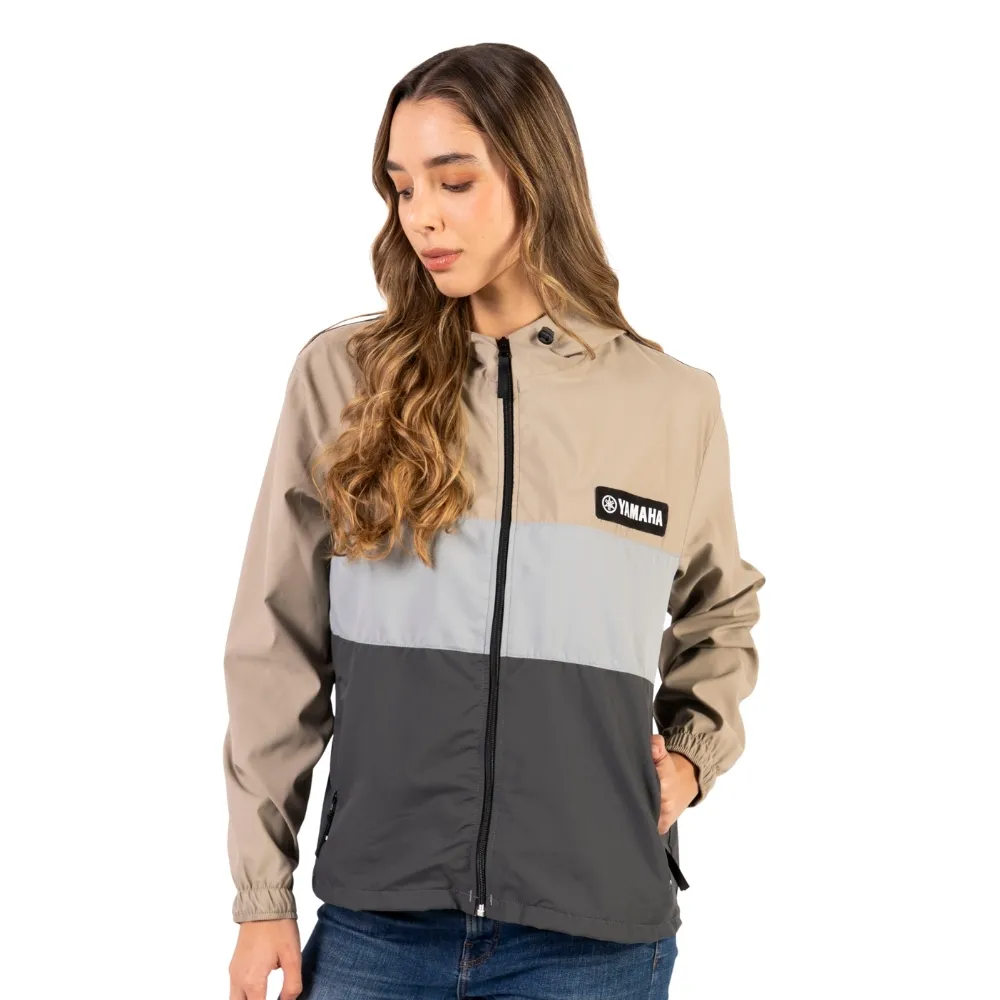 CHAQUETA CORTAVIENTO YAMAHA MULTI GRIS KHAKI FEM