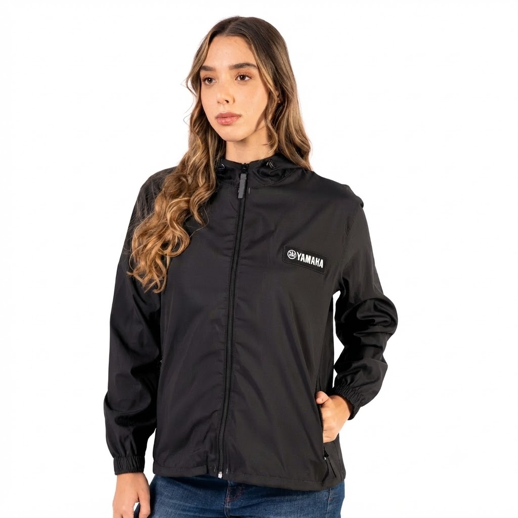 CHAQUETA CORTAVIENTO YAMAHA NEGRO FEM