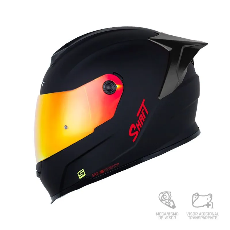 CASCO SHAFT 502SP SOLID NEGRO ROJO MATE