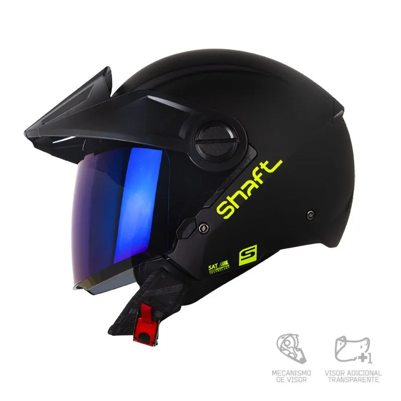 CASCO SHAFT 212 SOLID NEGRO AMARILLO NEON MATE