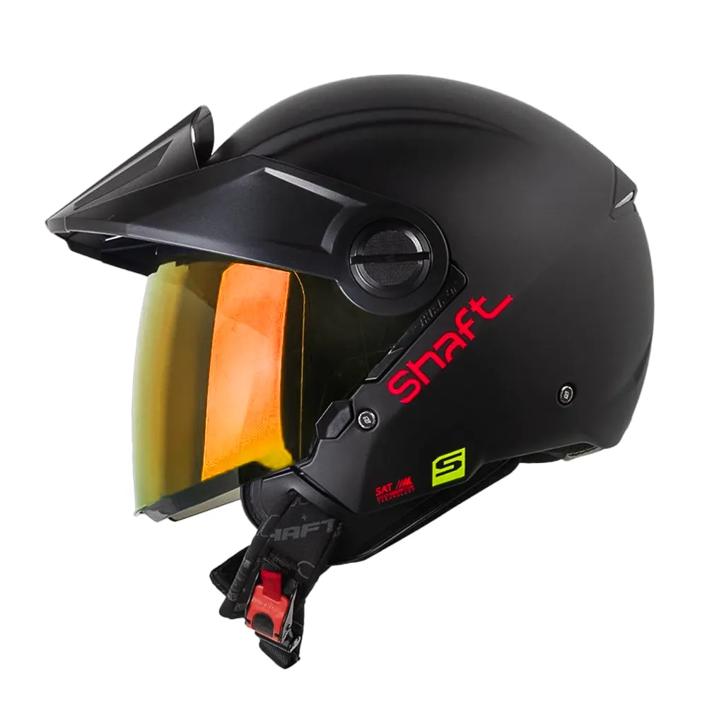 CASCO SHAFT 212 SOLID NEGRO ROJO MATE