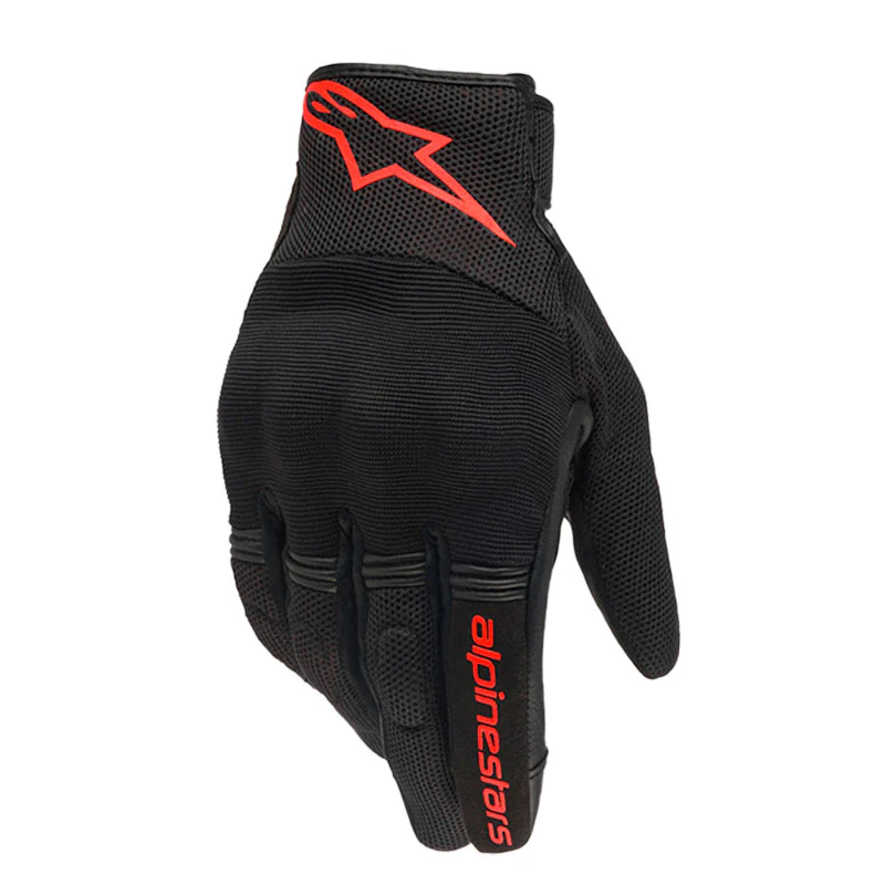 GUANTES ALPINESTAR COPPER NEGRO ROJO FLUORESCENTE