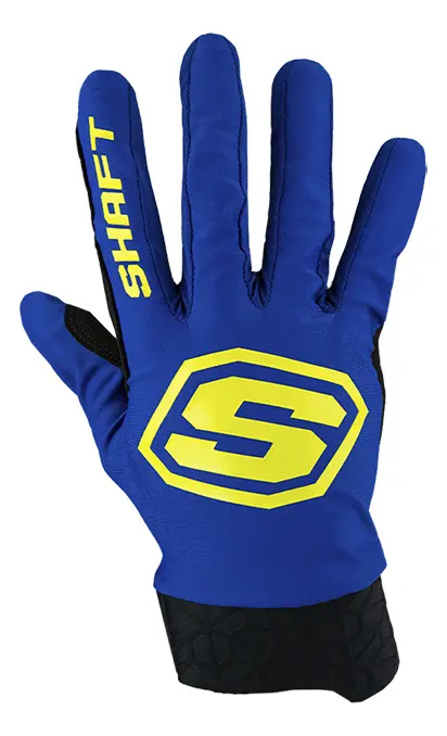 GUANTES SHAFT PUSHER AZUL OSCURO AMARILLO NEON