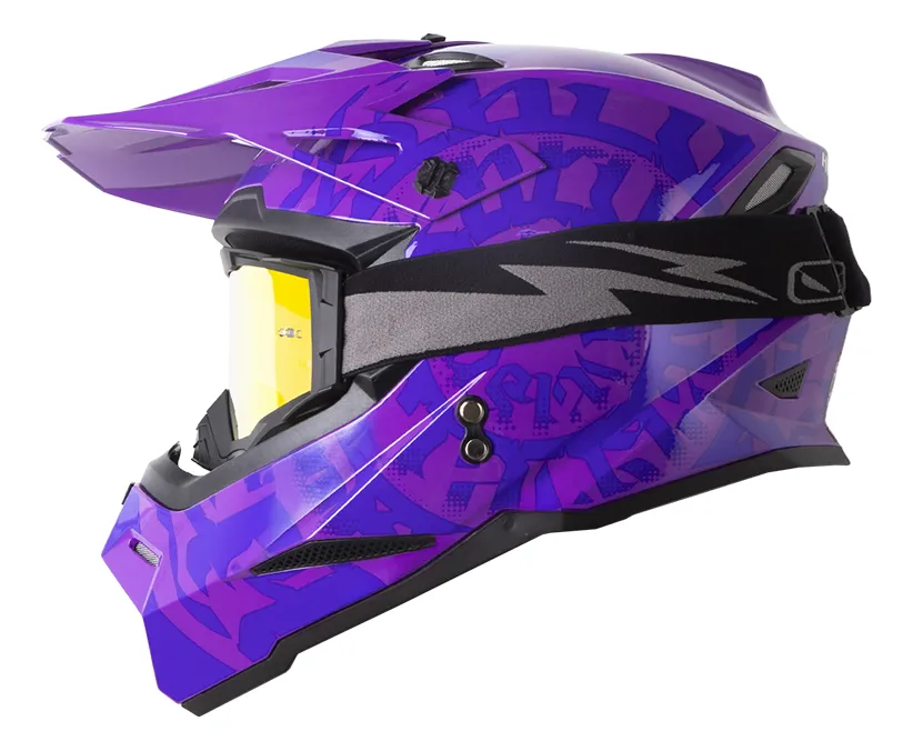 CASCO HRO MX03 LETTERING MORADO BRILLANTE