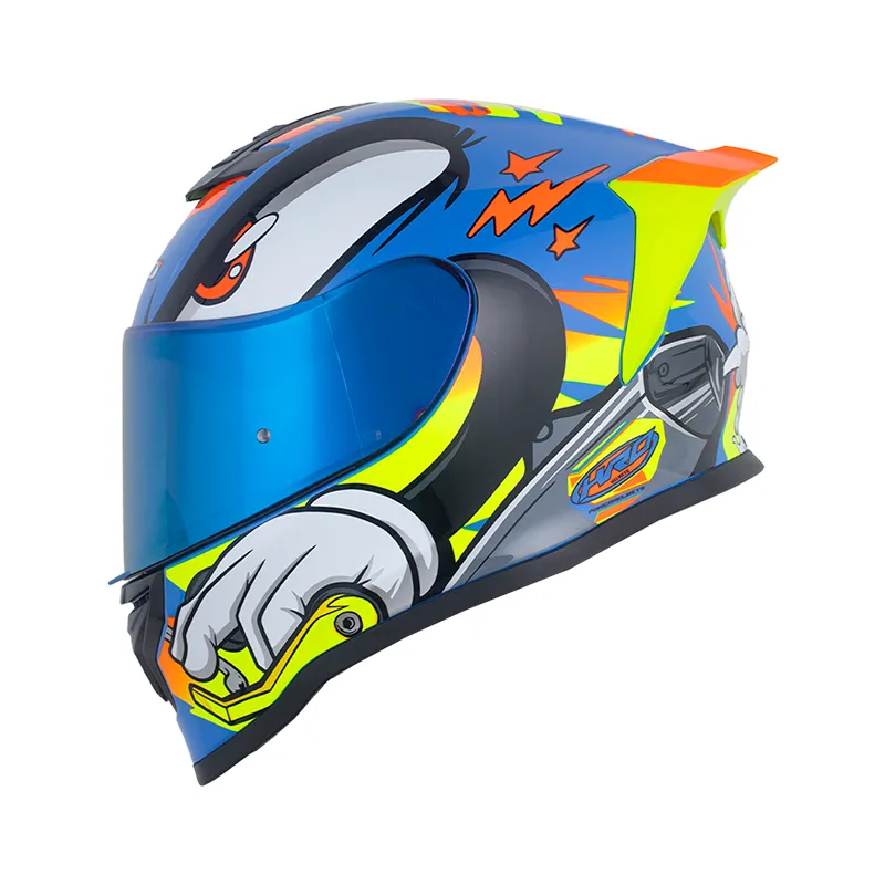 CASCO HRO 506SP 2 STROKES AZUL AMARILLO NEON BRILLANTE