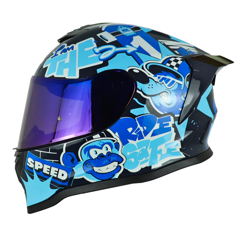 CASCO HRO 506SP CHAMP AZUL OSCURO AZUL CLARO BRILLANTE
