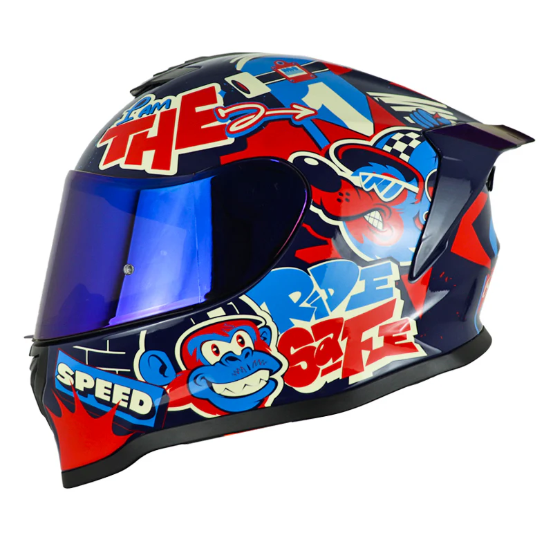 CASCO HRO 506SP CHAMP AZUL OSCURO ROJO BRILLANTE