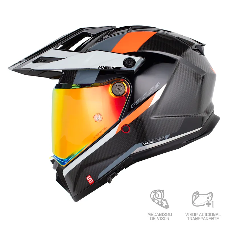 CASCO SHAFT PRO MX480 C NOMAD NEGRO GRIS CLARO BRILLANTE