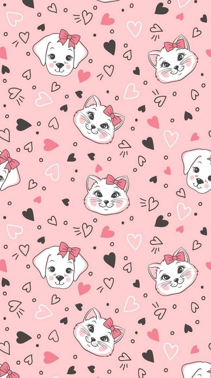 BUFF 90 CM GATO CORAZONES ROSA 061