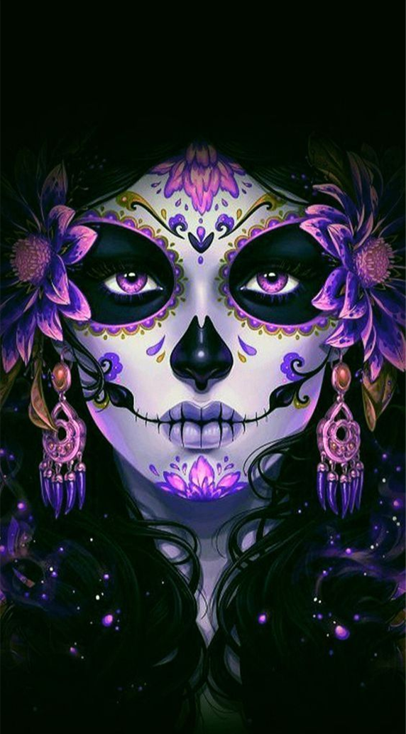 BUFF 90 CM CATRINA MORADO NEGRO 072