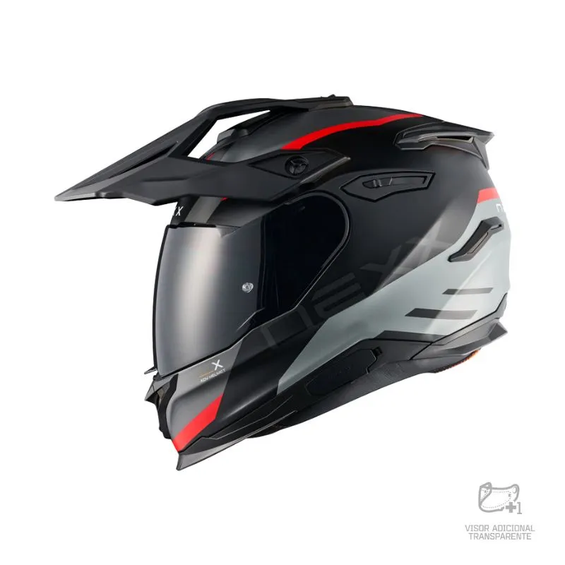 CASCO NEXX Y.TRAVL QUEST NEGRO ROJO MATE