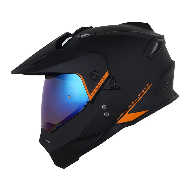 CASCO HRO MX-330DV SOLID NEGRO NARANJA MATE