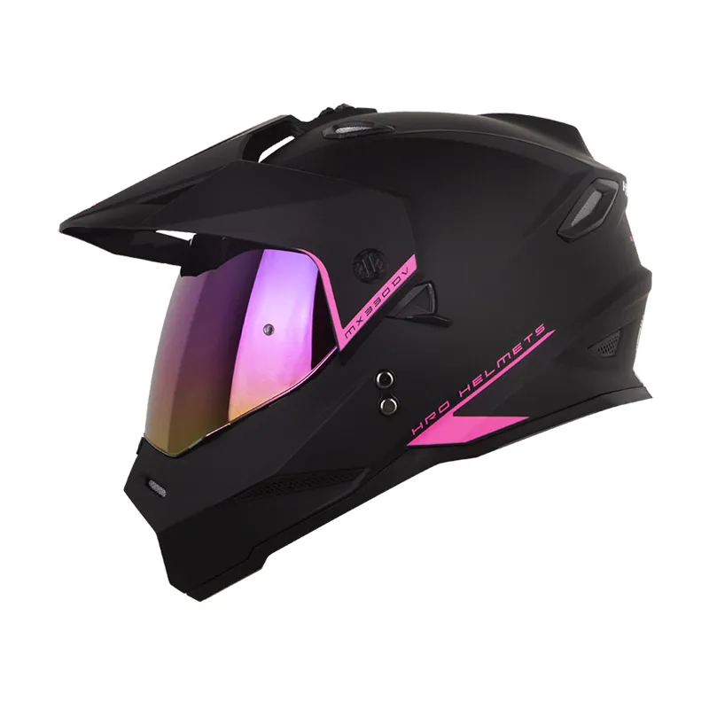CASCO HRO MX-330DV SOLID NEGRO FUCSIA MATE