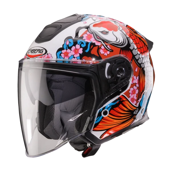 CASCO CABERG FLYON II KOI BLANCO ROJO NARANJA BRILLANTE