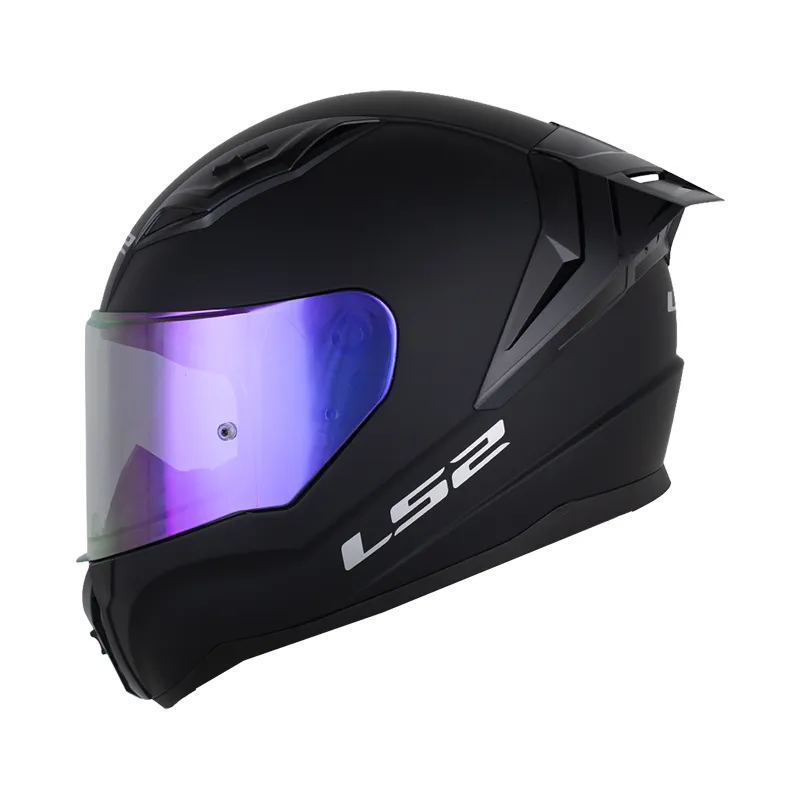 CASCO LS2 FF810 SOLID NEGRO MATE VISOR MORADO