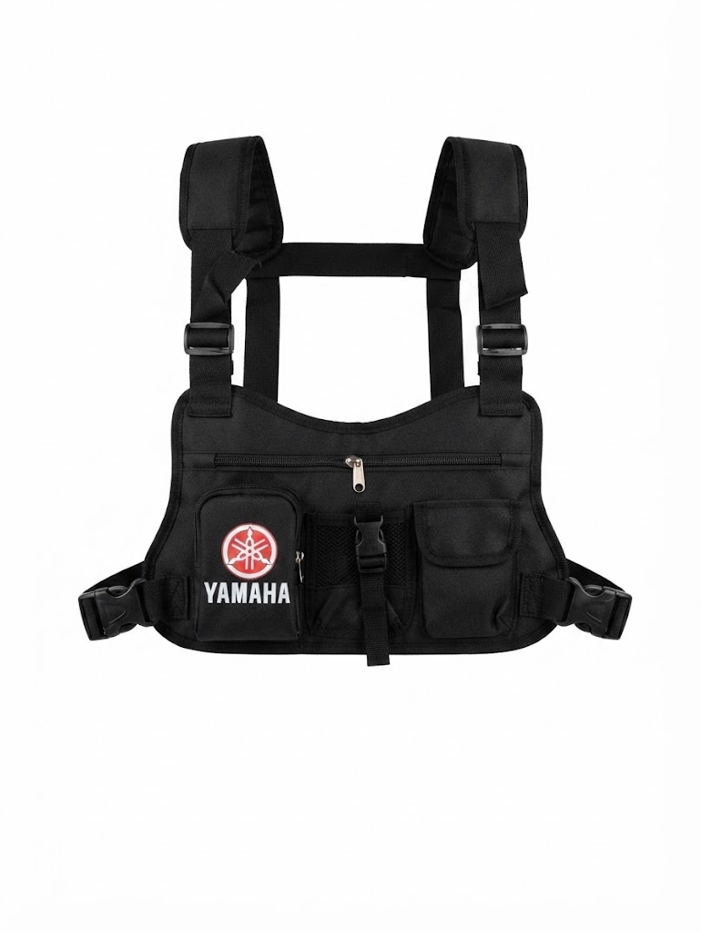 PECHERA CHALECO PORTA CELULAR YAMAHA NEGRO