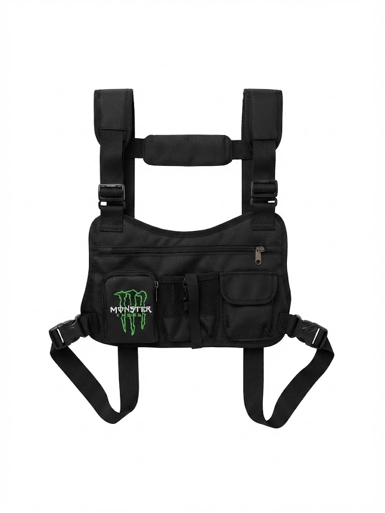PECHERA CHALECO PORTA CELULAR MONSTER NEGRO