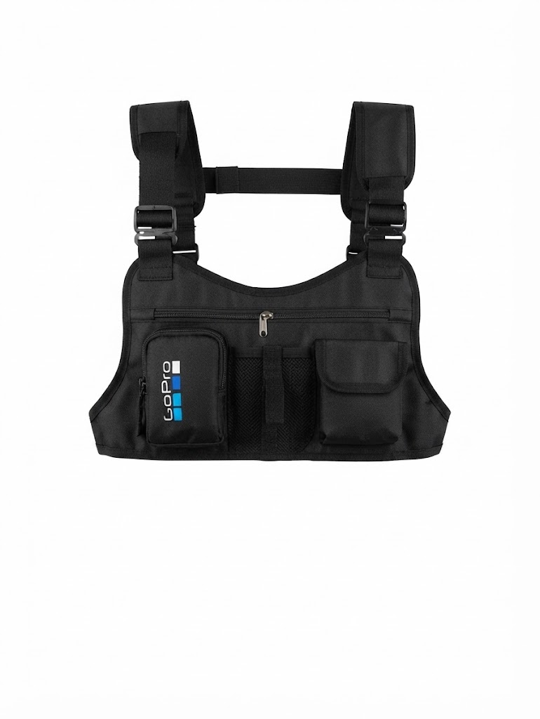 PECHERA CHALECO PORTA CELULAR GO PRO NEGRO