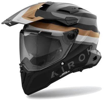 CASCO AIROH DUAL COMMANDER 2 DOOM NEGRO DORADO MATE