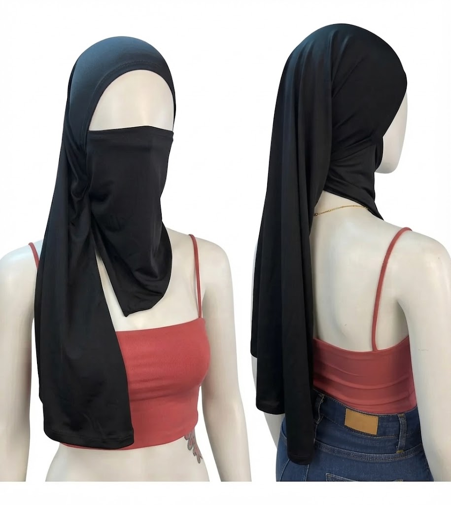 BUFF CON PAÑOLETA 90CM NEGRO