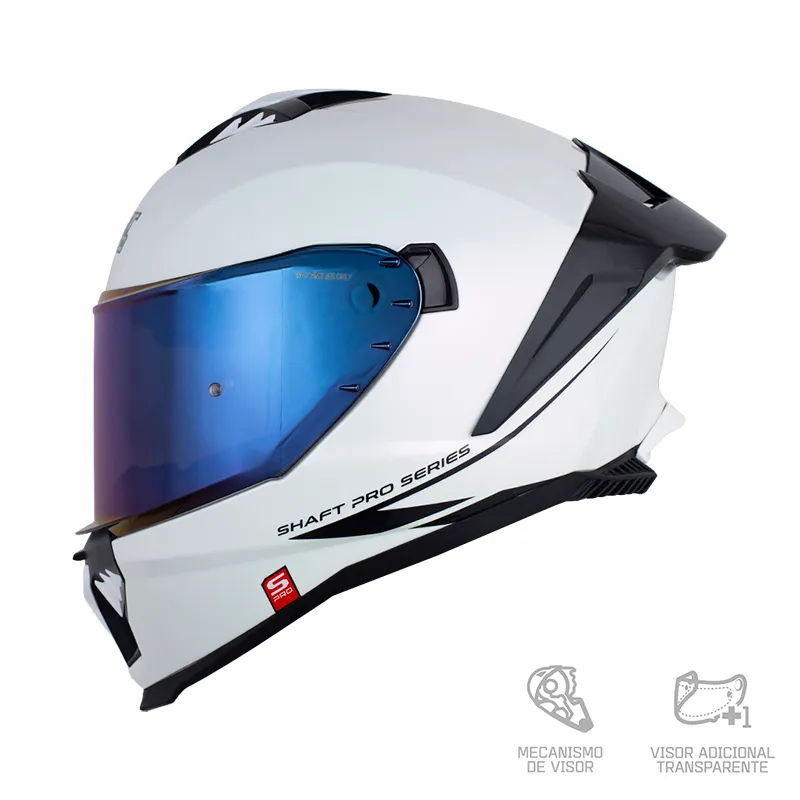 CASCO SHAFT PRO 611RS XOLID 2 CAMALEON BLANCO NEGRO BRILLANTE