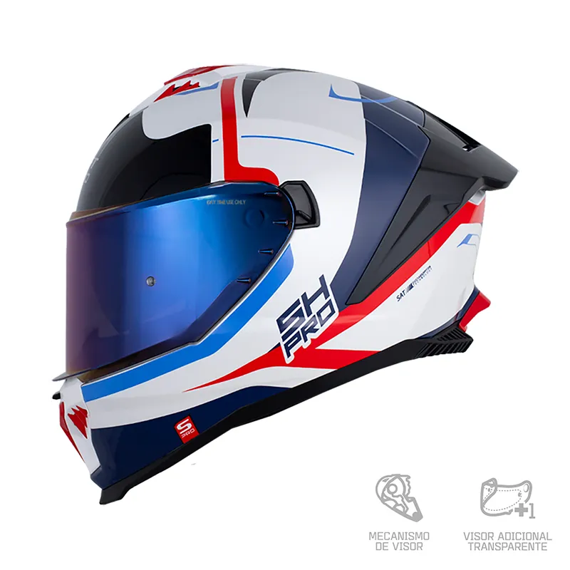 CASCO SHAFT PRO 611RS XTEPH BLANCO PERLA ROJO BRILLANTE