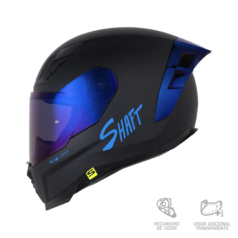 CASCO SHAFT 562R SOLID NEGRO AZUL MATE