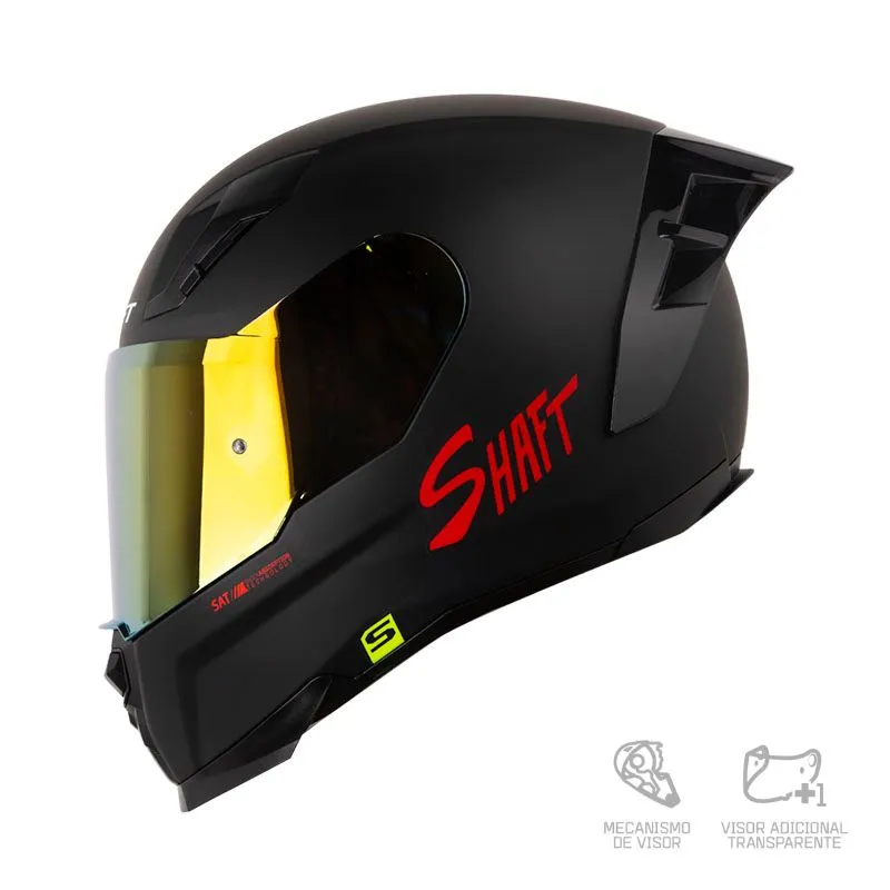 CASCO SHAFT 562R SOLID NEGRO ROJO MATE