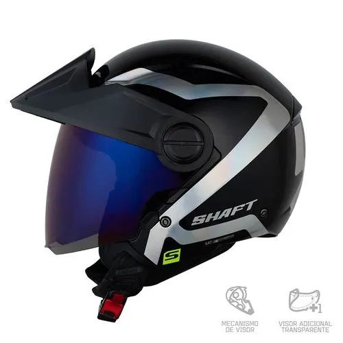 CASCO SHAFT 212 HOLOSYMBO NEGRO HOLOGRAMA SILVER BRILLANTE