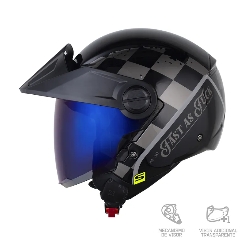 CASCO SHAFT 212 TREMBLE NEGRO GRIS BRILLANTE
