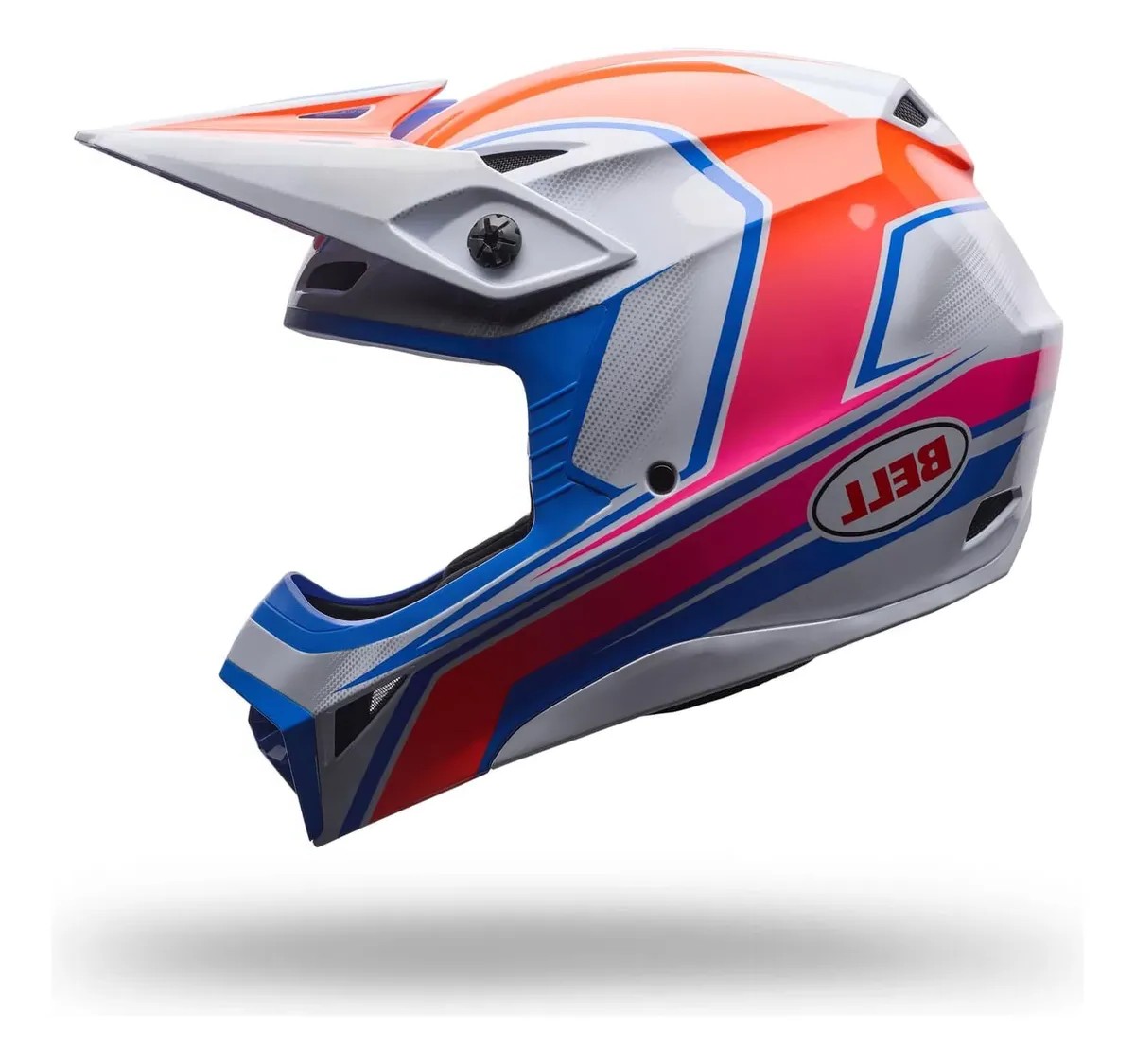 CASCO BELL MX-10 MIPS SPEEDWAY BLANCO FUCSIA AZUL BRILLANTE