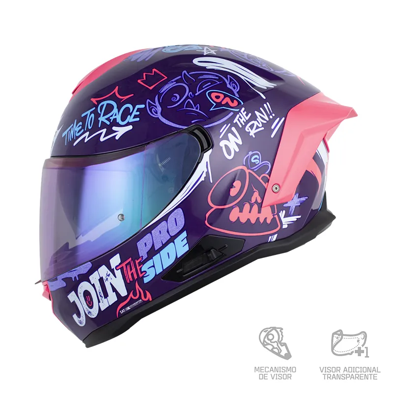 CASCO SHAFT PRO 614DV RS STREET KO MORADO ROSADO BRILLANTE