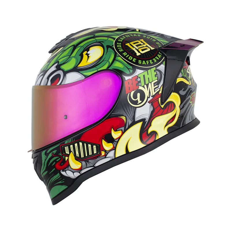 CASCO HRO 506SP PYTONER NEGRO ROJO BRILLANTE
