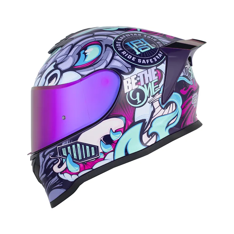 CASCO HRO 506SP PYTONER MORADO OSCURO ROSADO CLARO BRILLANTE